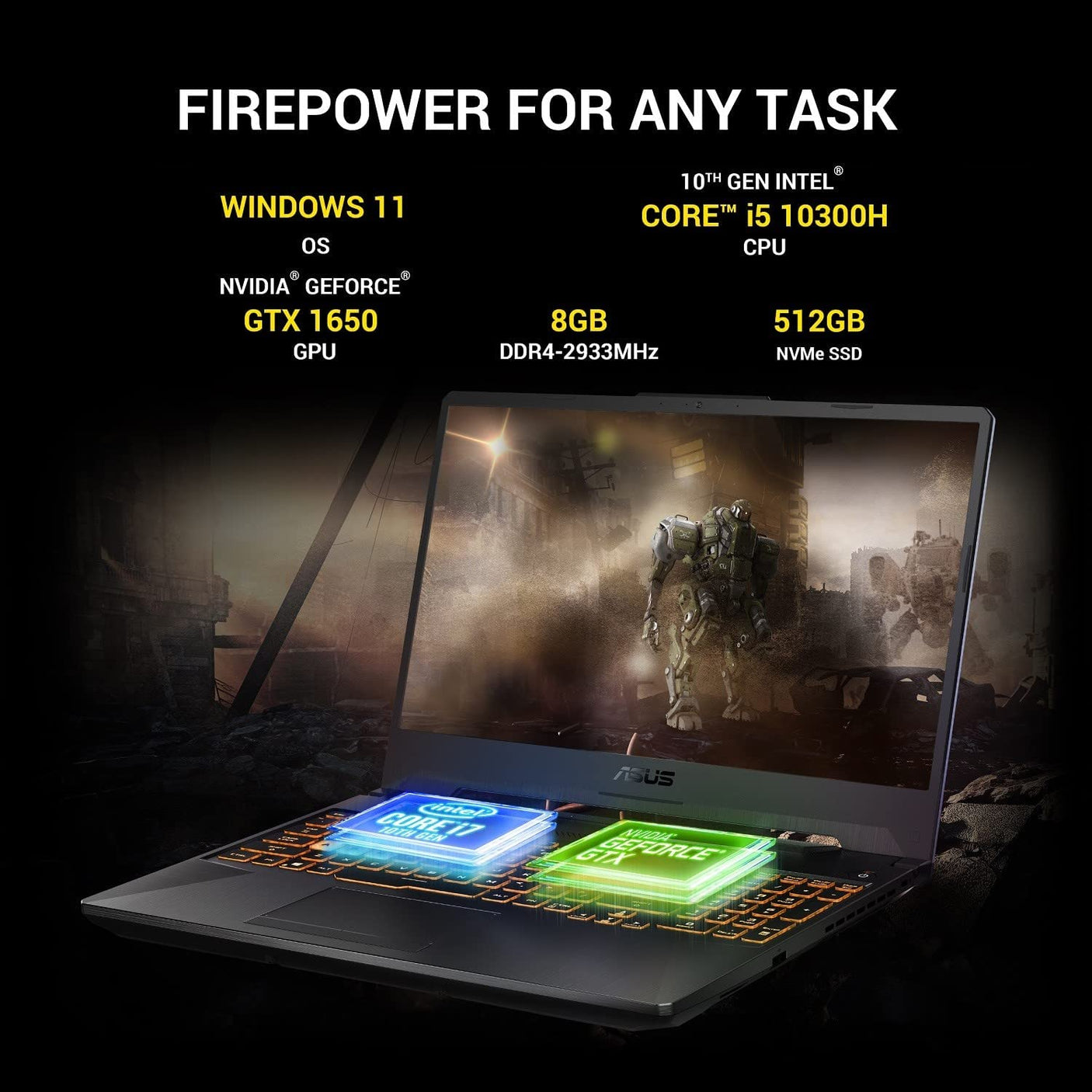 Gaming excellence: ASUS FX506LHB laptop, i5, GTX1650 4GB, 15.6" FHD 144Hz.