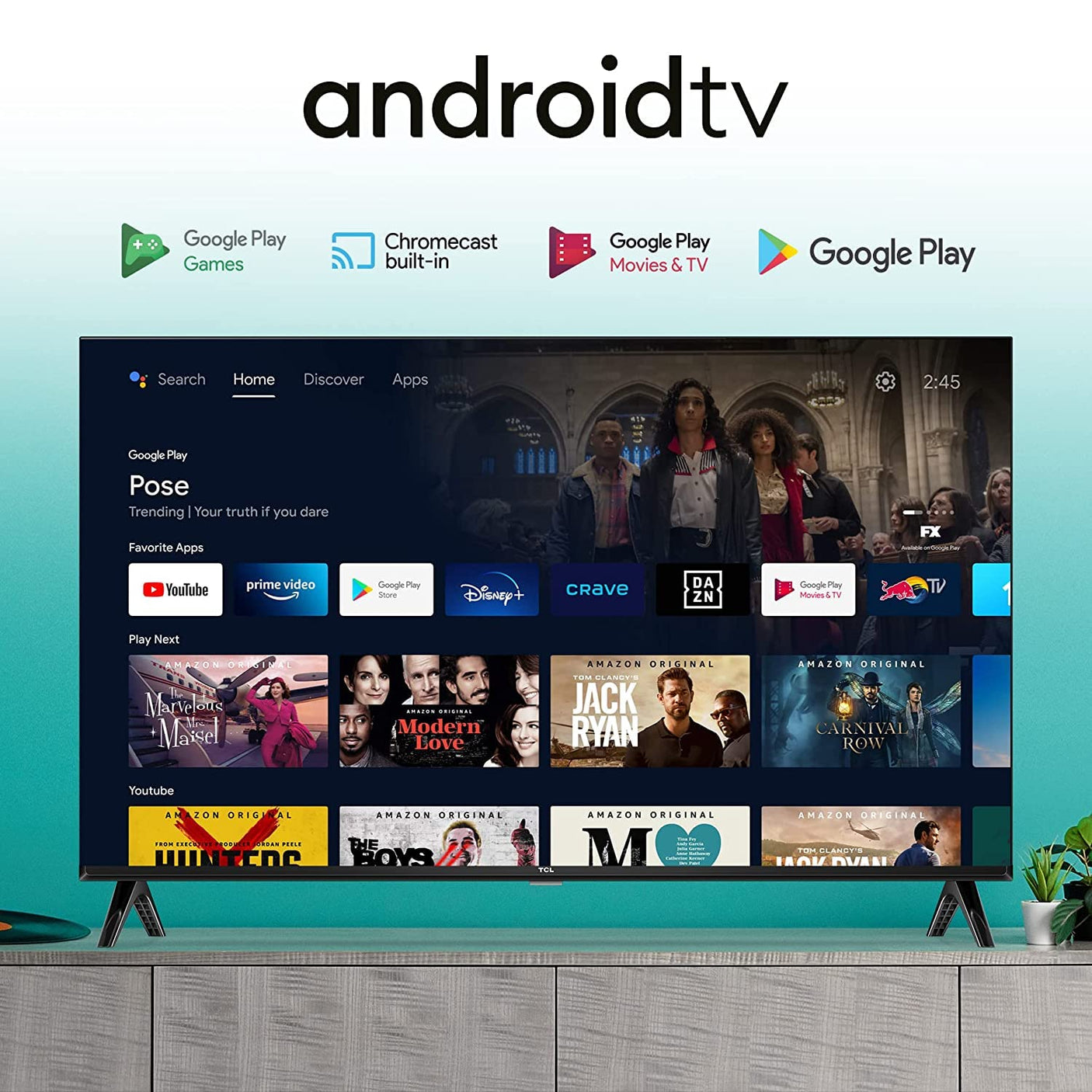 TCL S Series 83 cm (32 inch) HD Ready LED Smart Android TV with HDR 10 Support, Black (32S5403A)