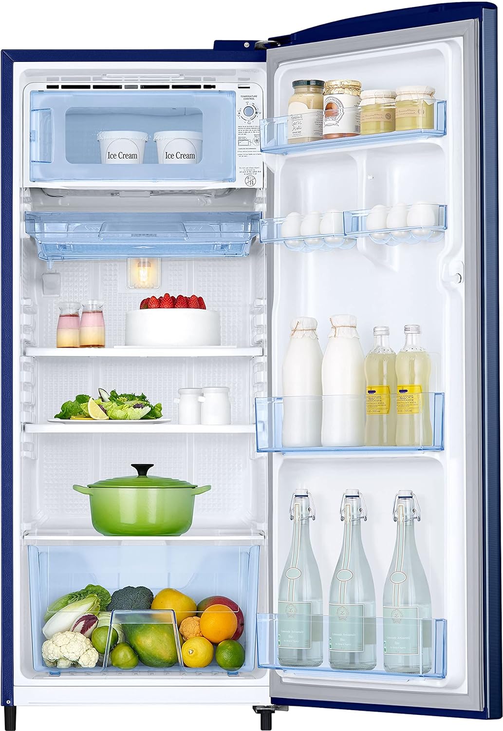 Samsung 183 L, 3 Star, Digital Inverter, Direct-Cool Single Door Refrigerator (RR20C2723CU/NL, Camellia Blue, 2023 Model) (RR20C2723CU)