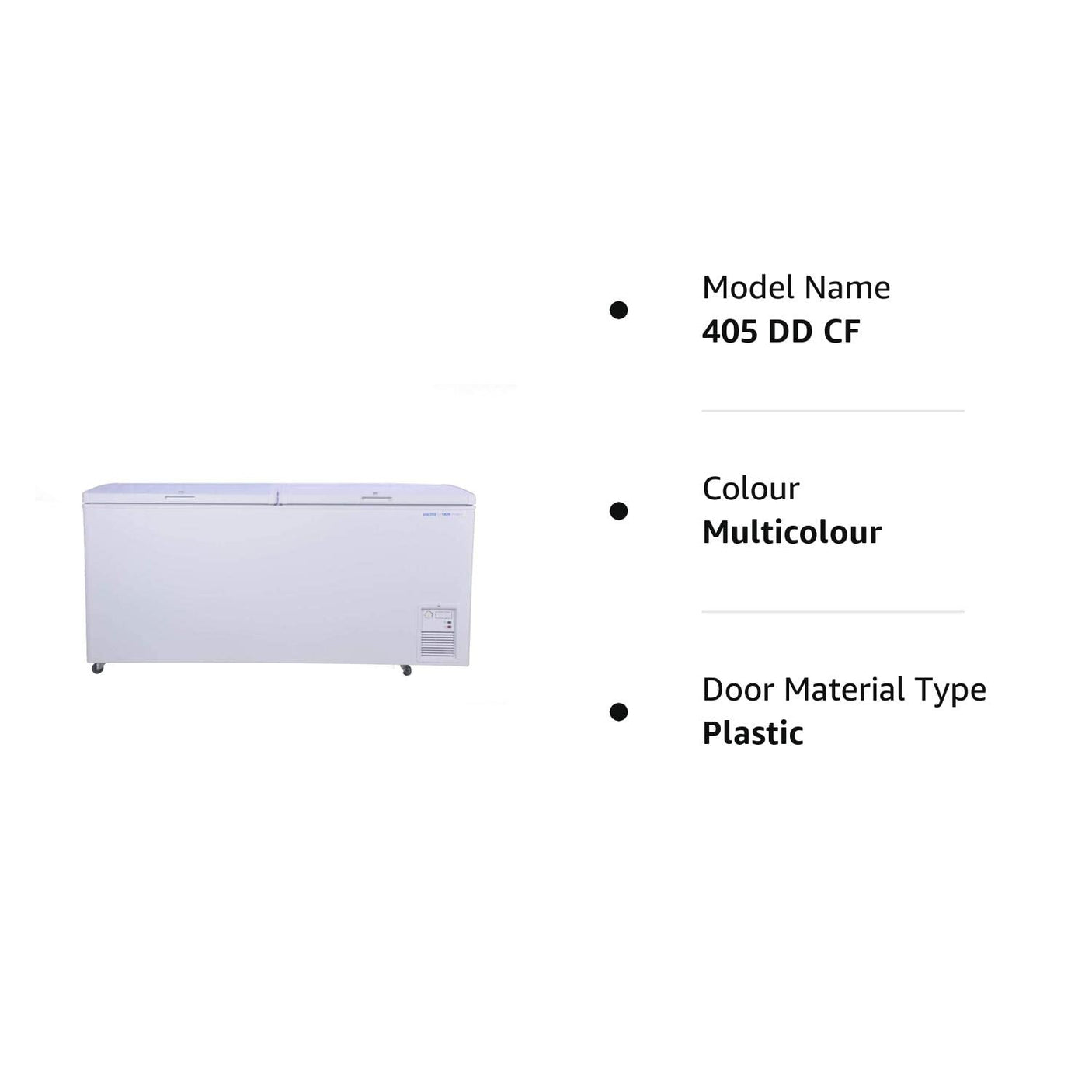 Voltas 405 DD CVF Double Door Deep Freezer, 405 Liters, White