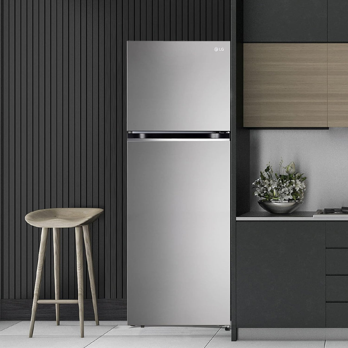 LG 343 L 2 Star Frost-Free Smart Inverter Double Door Refrigerator Shiny Steel, Convertible & Multi Air Flow Cooling, Gross Volume  GL-S382SPZY