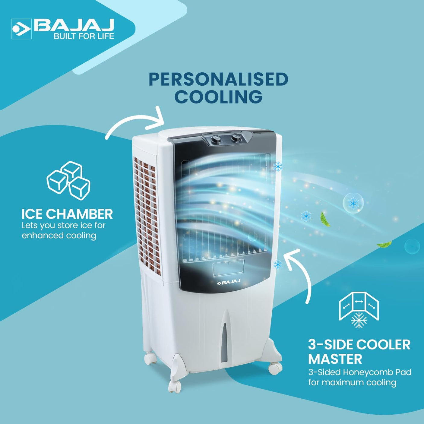 Bajaj Mighty 95L Desert Air Cooler with DuraTuff Pro Motor
