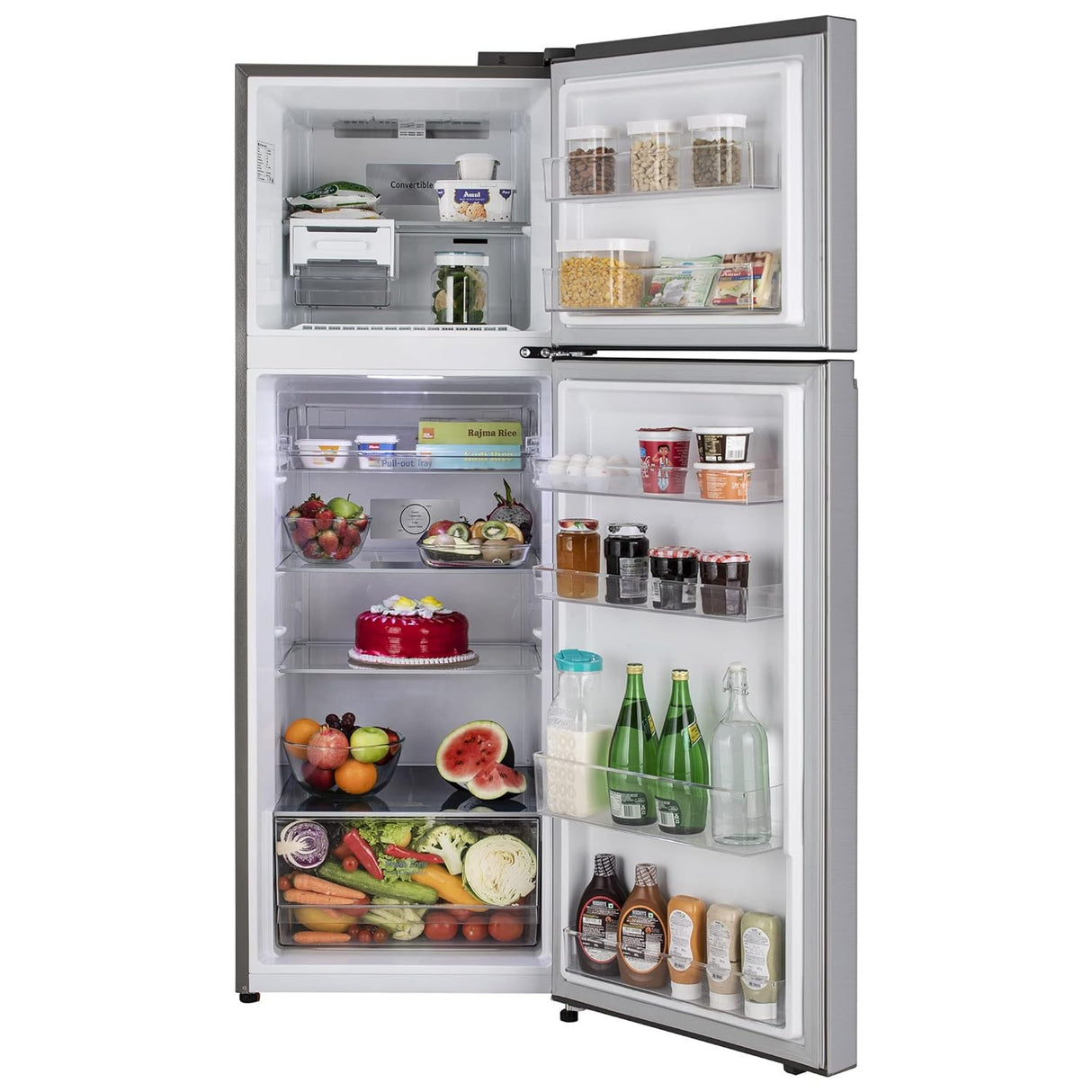 LG 343 L 2 Star Frost-Free Smart Inverter Double Door Refrigerator Shiny Steel, Convertible & Multi Air Flow Cooling, Gross Volume  GL-S382SPZY