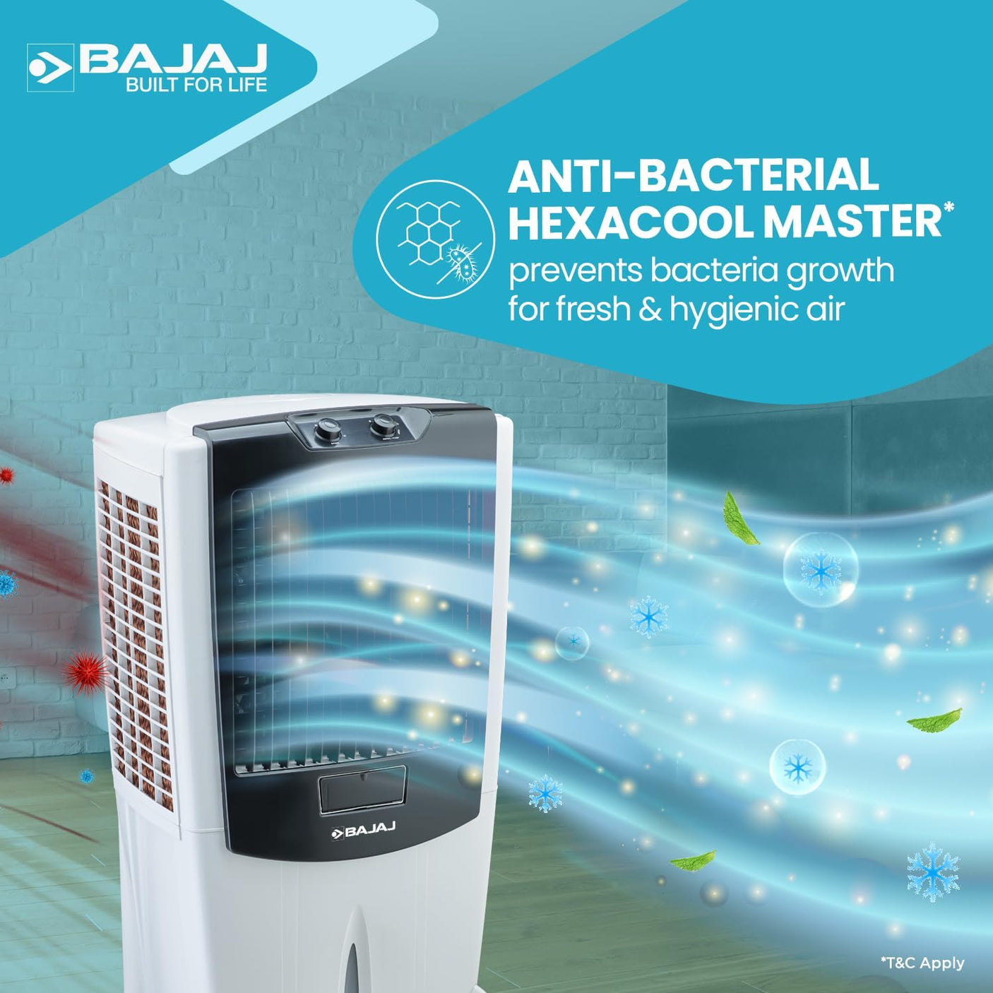 Bajaj Mighty 95L Desert Air Cooler with DuraTuff Pro Motor