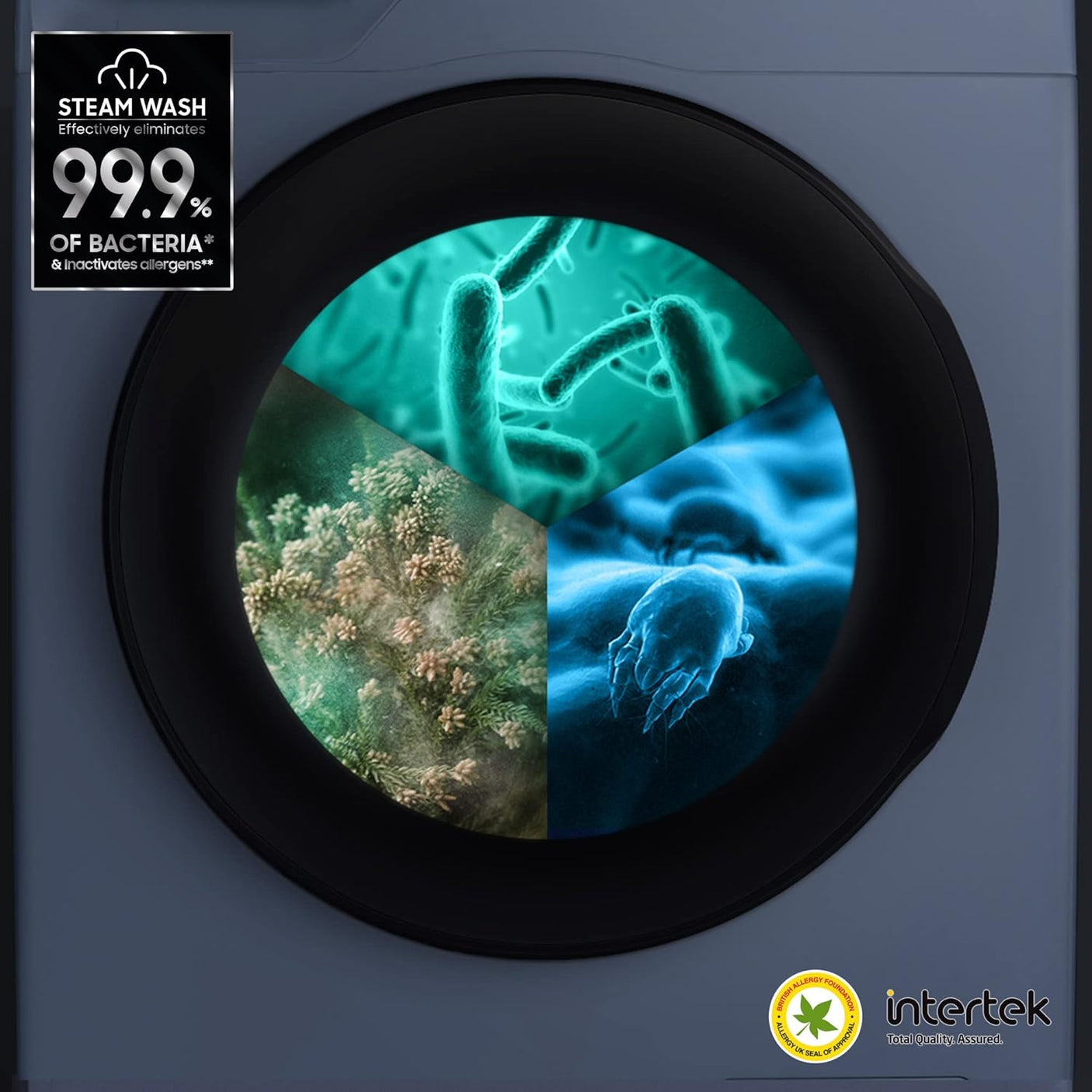 Samsung 12 kg, 5 star, Eco Bubble Technology, AI Control , Wi-Fi, Digital Inverter Motor, Fully-Automatic Front Load Washing Machine Appliance (WW12T504DAB/TL, Hygiene Steam, Black Caviar)