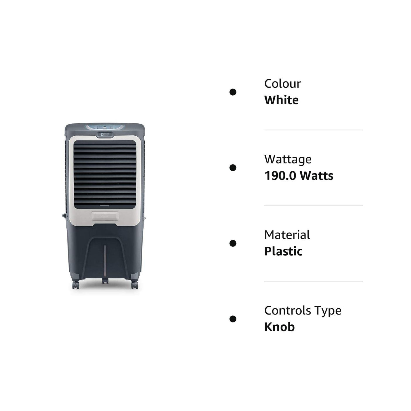 Orient Electric Ultimo 65L Desert Air Cooler with Densenest Honeycomb pads, Ice chamber & High Air Delivery | Desert Cooler for home (Grey)