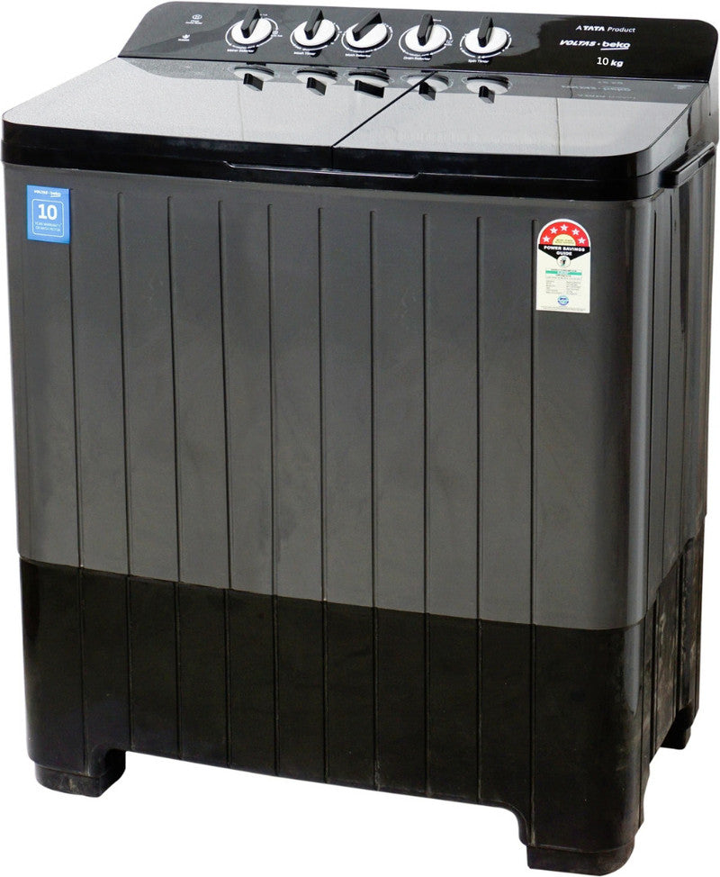 Voltas Beko 10 Kg Semi Automatic Top Load Washing Machine, 5 Star, Black – WTT100UPA/BKSS