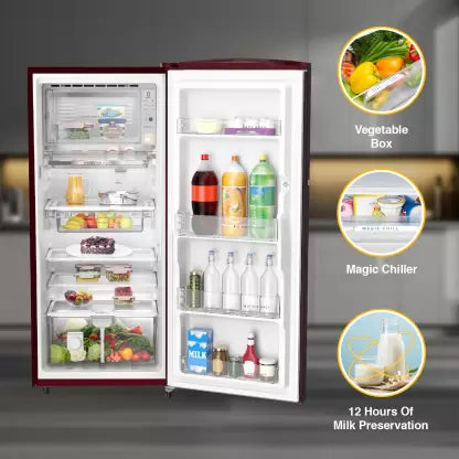Whirlpool 236 L Direct Cool Single Door 4 Star Refrigerator Wine Flume (W.POOL REF 73047)