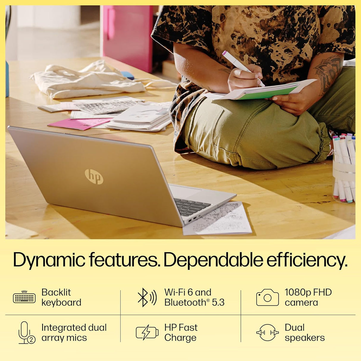 HP 15 (fc0690au) | Ryzen 5 7520U | 16GB DDR5 | 512GB SSD | 15.6" FHD Anti-Glare Micro-Edge | Win 11 | Office 2021 | AMD Radeon Graphics | FHD Camera | Backlit | 1.59kg