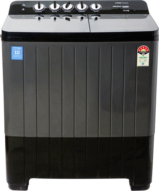 Voltas Beko 10 Kg Semi Automatic Top Load Washing Machine, 5 Star, Black – WTT100UPA/BKSS
