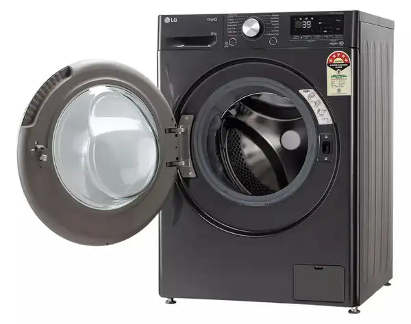 LG 12 Kg 5 Star Fully Automatic Front Load Washing Machine With AI Direct Drive (FHP1412Z9B, Platinum Black)