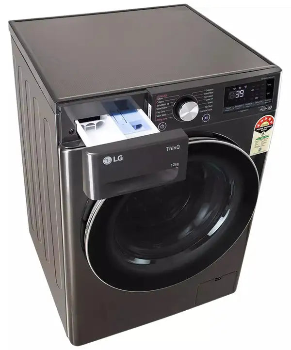 LG 12 Kg 5 Star Fully Automatic Front Load Washing Machine With AI Direct Drive (FHP1412Z9B, Platinum Black)
