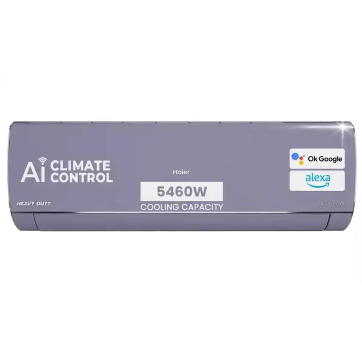 Haier Gravity Series 1.6 Ton 5 Star AI Climate Control Smart Split AC (5460 Watts, HEXA Inverter,  Wi-Fi, 4-Way, HD Filter, Cools at 60°C-HSU19G-MZAID5BN-INV, Galaxy Slate)