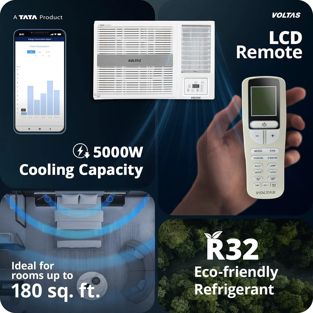 Voltas Pearl 1.5 Ton 3 Star Inverter Window Air Conditioner (Model: 183INV) | Fast Cooling Performance | Energy Efficient | Copper Condenser | Low Noise Operation | 2026 Model