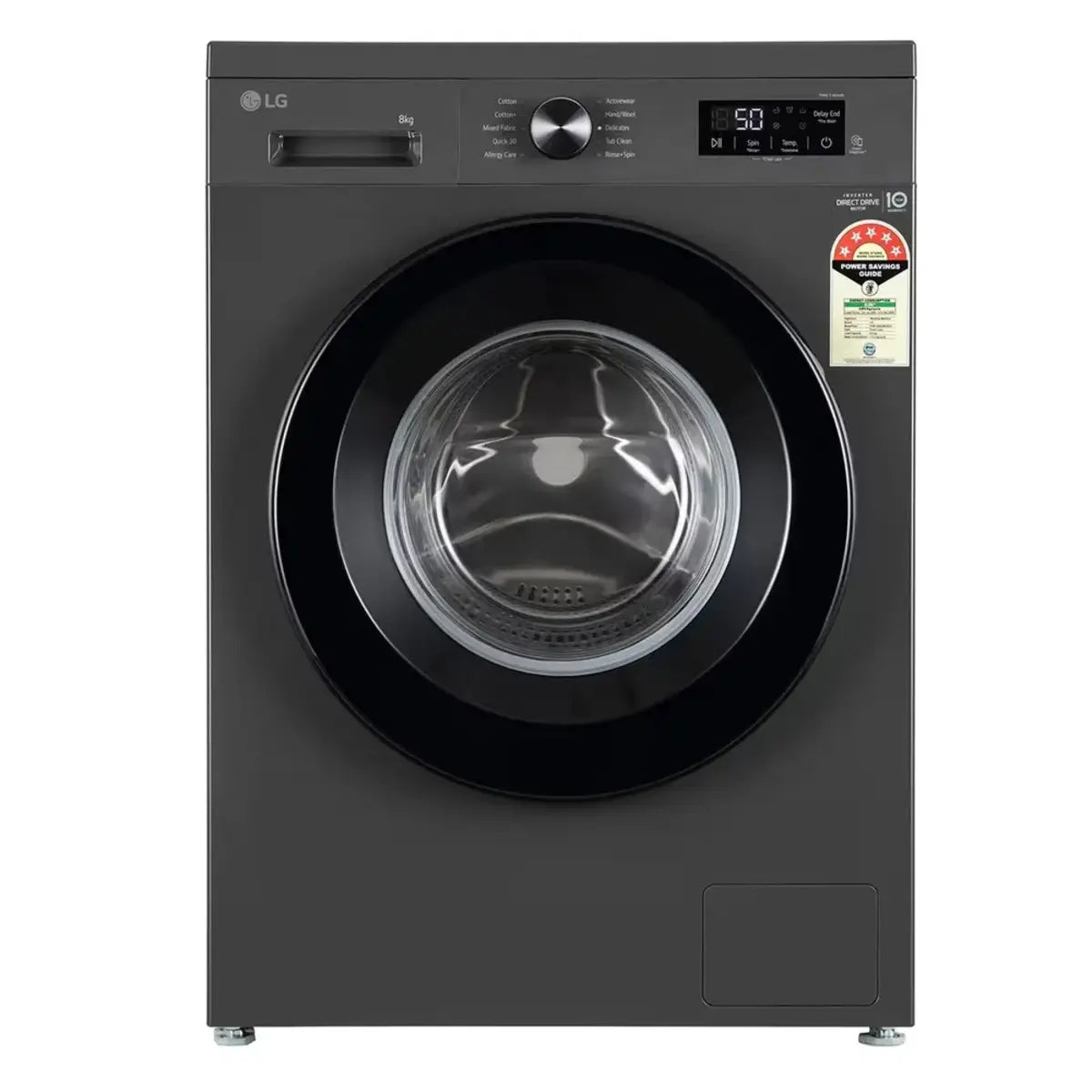 LG 8KG Front Load Washing Machine, Inverter Direct Drive, Middle Black (FHB1208Z2M)