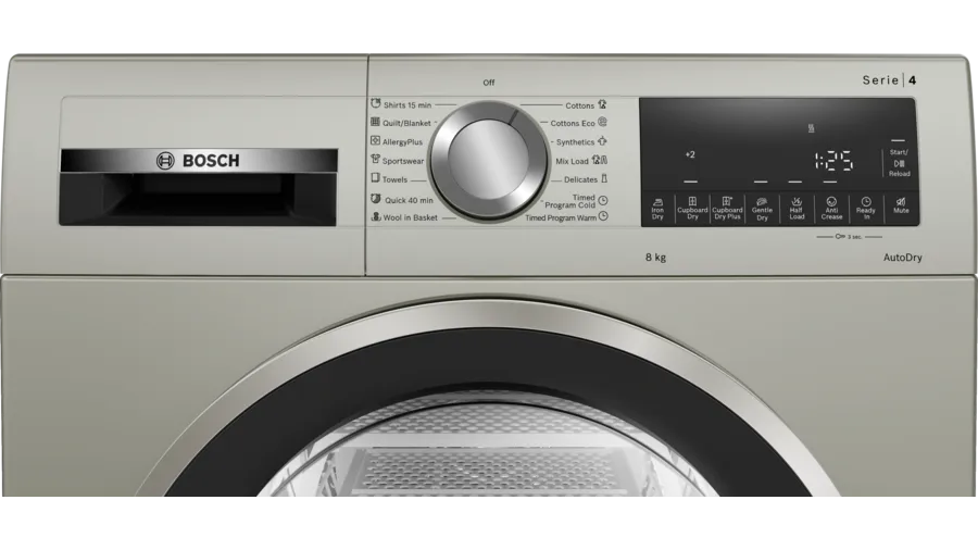 Bosch 8 Kg condenser tumble dryer Silver inox (WPG23108IN)