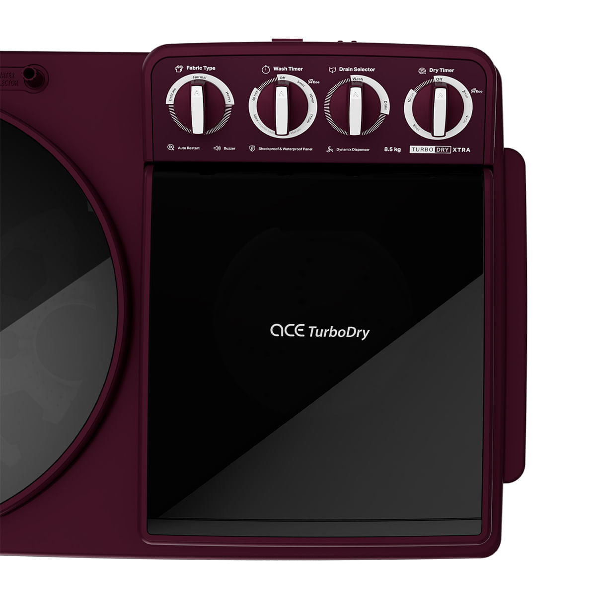 Whirlpool 8.5 Kg Semi Automatic with Faster Drying - Ace Turbo Dry Xtraa,Wine Dazzle (30351)