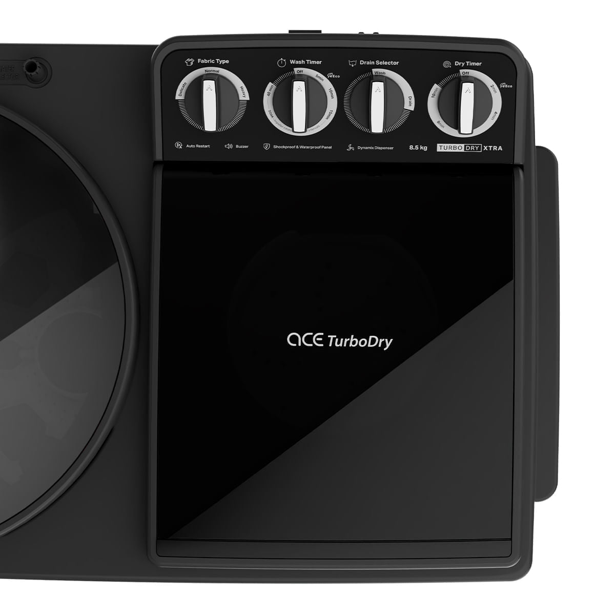 Whirlpool 8.5 Kg Semi Automatic with Faster Drying - Ace Turbo Dry Xtraa,Grey Dazzle (30352)