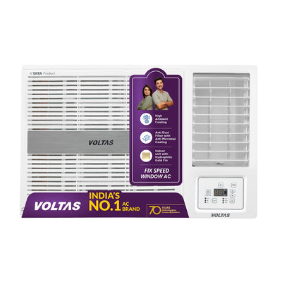 Voltas 1.5 Ton 2 Star Window AC (182FS Pearl, White, Copper Condenser, Fixed Speed)