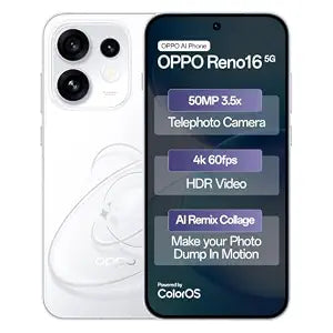 Oppo Reno 16 5G 8GB/256GB | Snapdragon 7 Gen 4, 50MP Triple Camera, 6.83" AMOLED, IP68+IP69, Sunset White