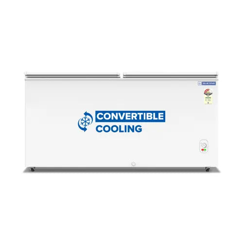 Blue Star 300 Litres 3 Star Double Door Convertible Deep Freezer with Multi Angle Hinge, Anti-Bacterial Gasket (CF3-300MEW, White)