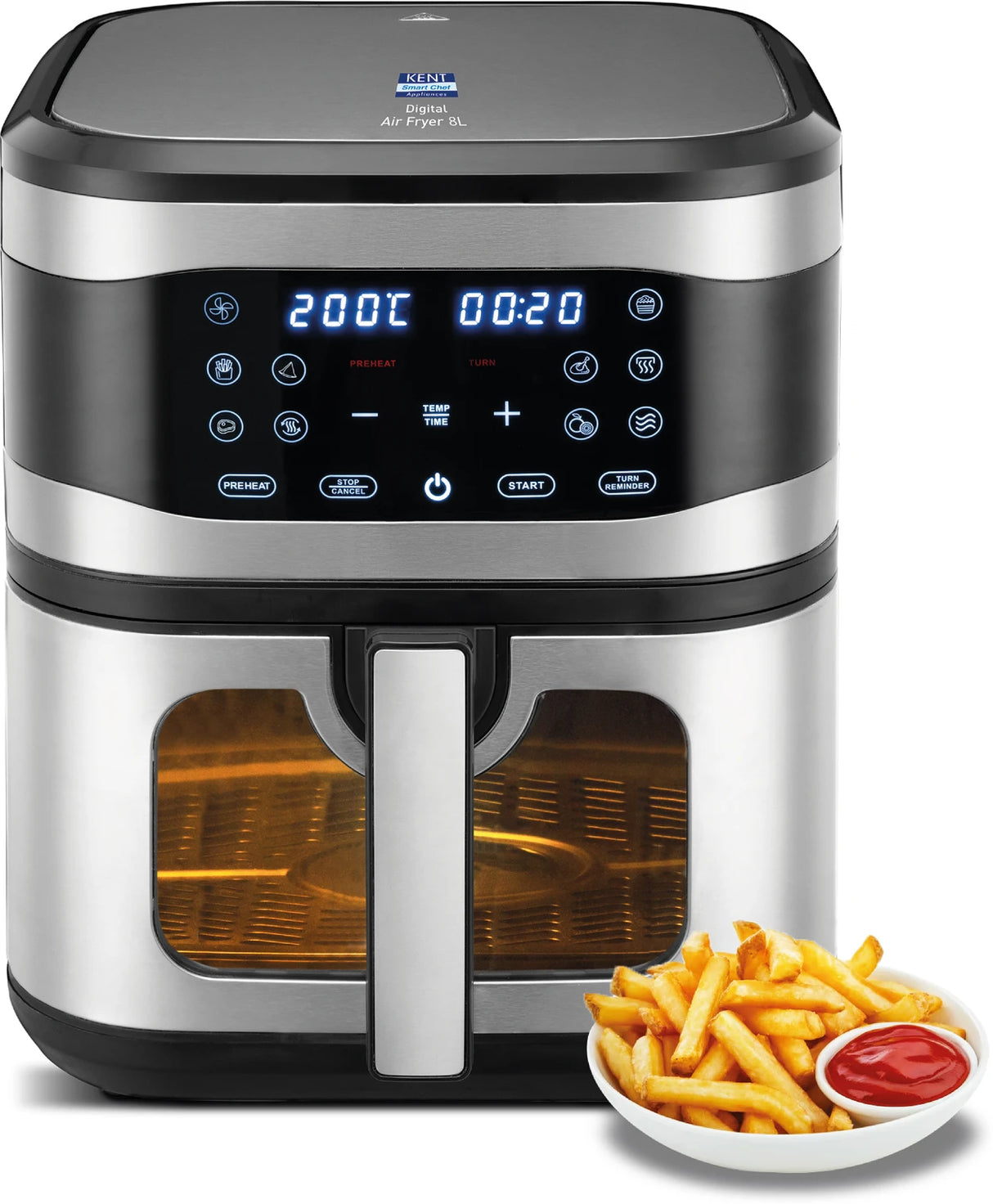 KENT 8 L Digital Air Fryer – Oil-Free Frying with Smart Temperature Control