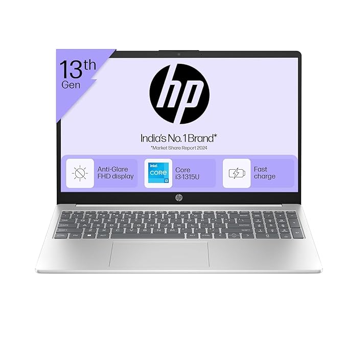 HP 15 (fd0582TU) | 13th Gen Intel i3-1315U | 8GB DDR4 | 512GB SSD | 15.6" FHD Anti-Glare Micro-Edge | Win 11 | Microsoft 365 + Office 2024 | FHD Camera | Backlit | 1.59kg