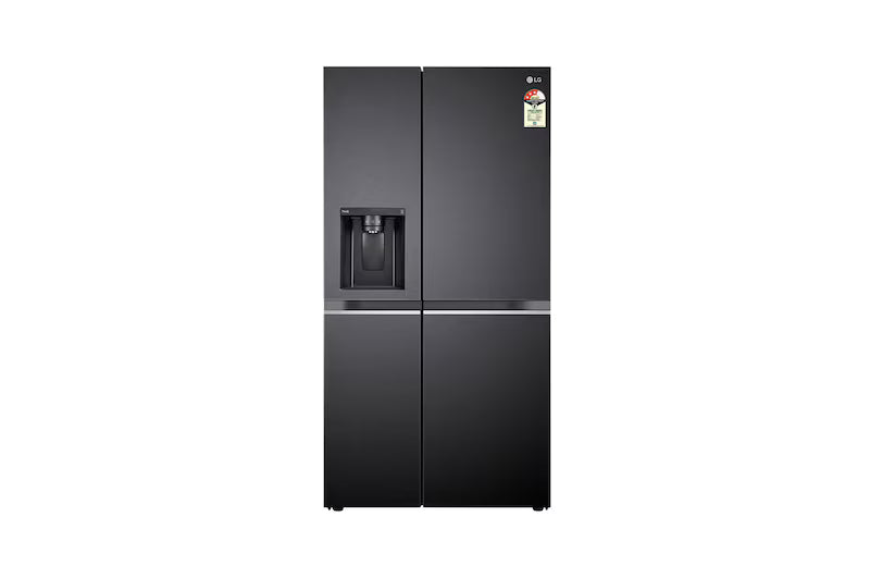 LG 630L, Side-by-Side Refrigerator,GL-L257CMC3, Wi-Fi Convertible, Water & Ice Dispenser, Matte Black Finish, 3 Star