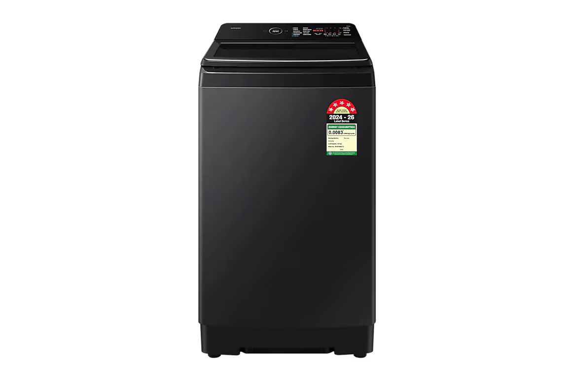 Samsung 8 kg 5 Star AI Ecobubble Fully Automatic Top Load Washing Machine with AI Wash, Wi-Fi, Soft Close Lid, Deep Charcoal (WA80F08E2C)