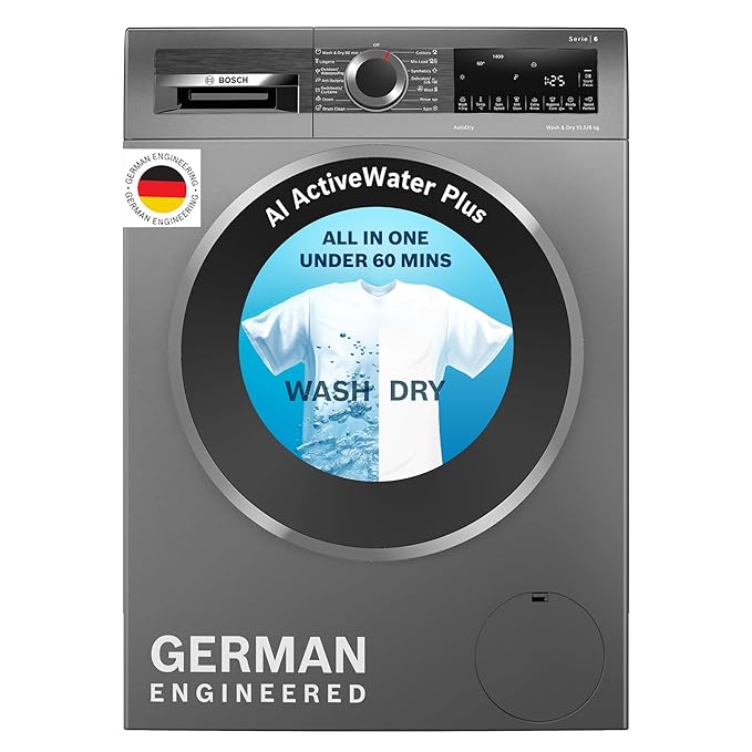 Bosch 10.5/6 KG Inverter Fully Automatic Front Load Washer Dryer with