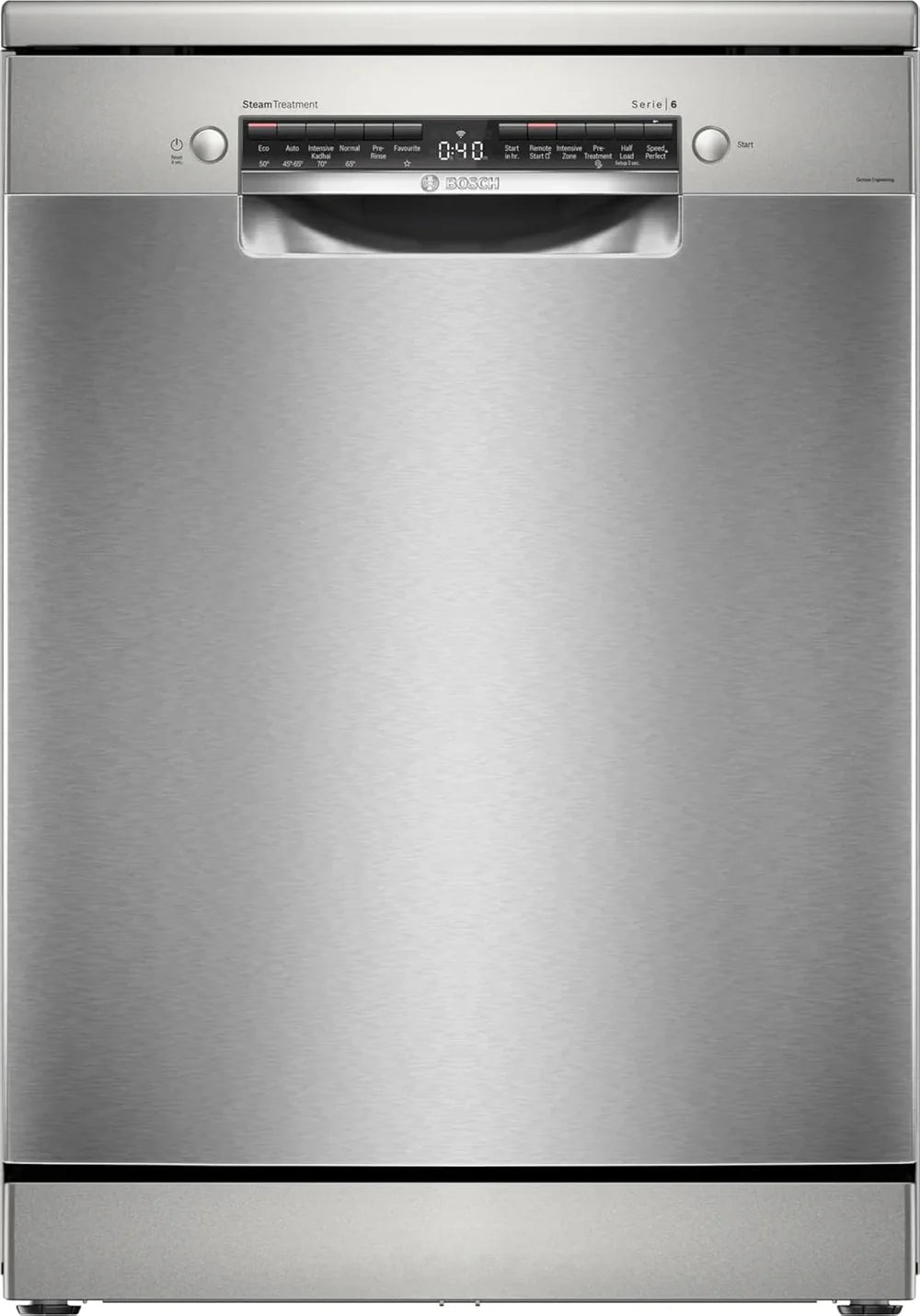Bosch SMS6HMI00I 15 Place Settings Series 6 Wi-Fi Enabled Dishwasher (60 cm, Silver, EcoSilence Drive, Anti-Fingerprint Finish)