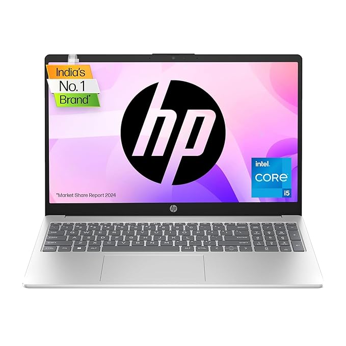 HP Laptop 15, Intel Core i5-1334U, 15.6-inch (39.6 cm), FHD, 16 GB DDR4, 512 GB SSD, Audio by B&O; Dual Speakers, Windows 11 Home, Silver, 1.59 kg, 15-fd0221TU