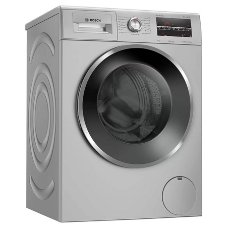 Bosch 8 Kg Front Load Washer – Silver efficiency for superior laundry.