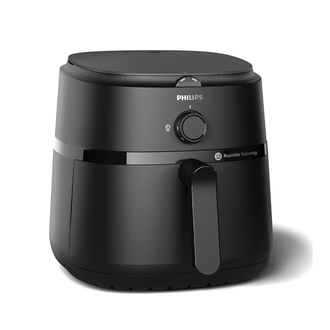 PHILIPS Air Fryer NA130/00, Uses 90% Less Fat, 1700W, Up to 6.2 Litres with Rapid Air Technology (Black), Extra Large