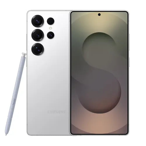 Samsung Galaxy S25 Ultra 5G Smartphone, 12GB RAM, 256GB Internal Storage, Titanium Whitesilver, Professional Camera System, Intelligent AI Features, 5G Connectivity & Premium Titanium Build