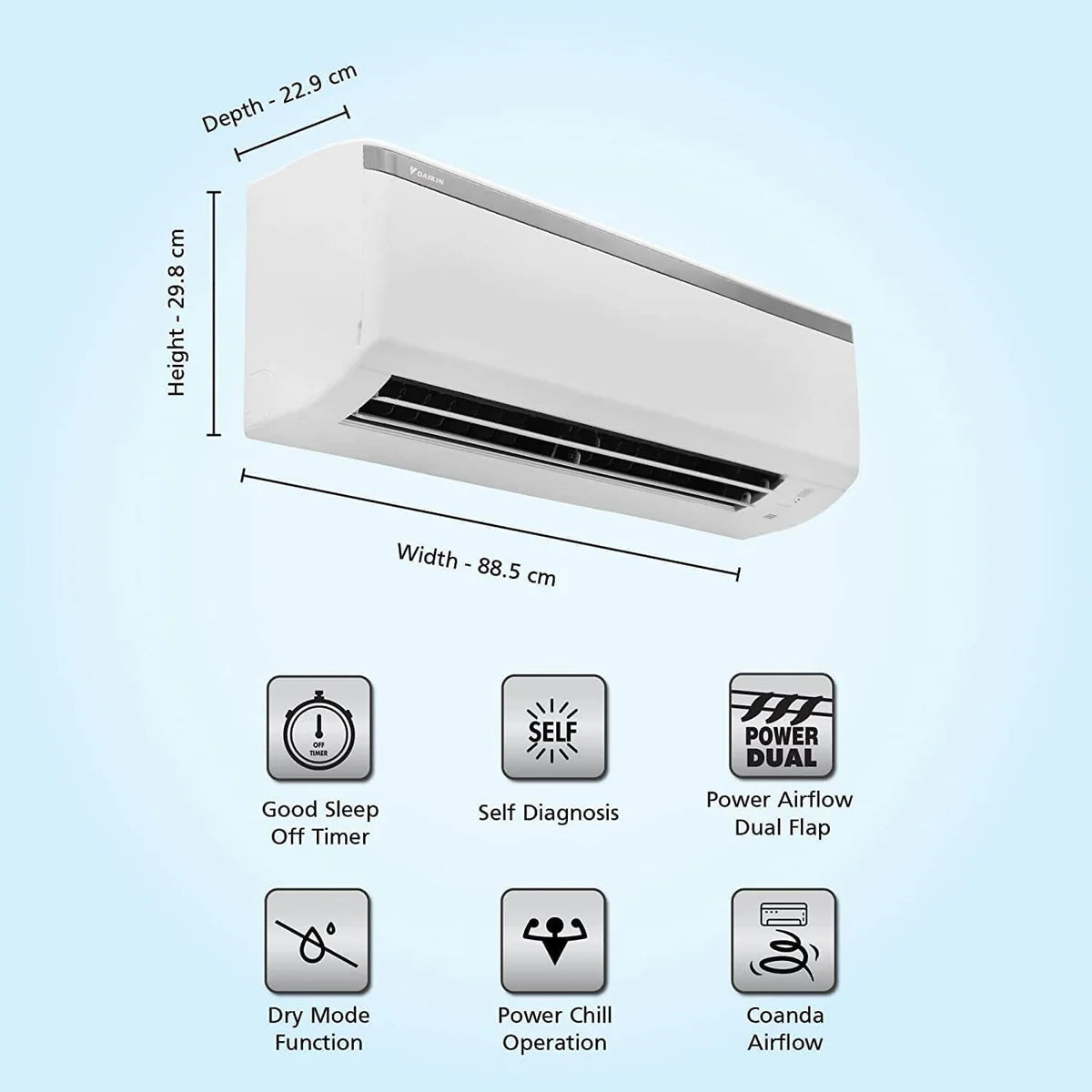 Daikin 1.5 Ton 3 Star Fixed Speed Split AC FTL50UV16 | PM 2.5 Filter | Copper | High Ambient Cooling | R32