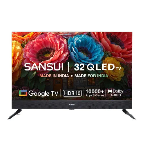 Sansui 80 cm QLED Smart HD Google TV JSS32GSHD | HDR10, HLG, Dolby Audio & Google Assistant