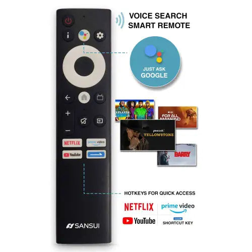 Sansui 165 cm (65 inches) 4K Ultra HD Smart QLED Google TV JSW65GSQLED (Black)