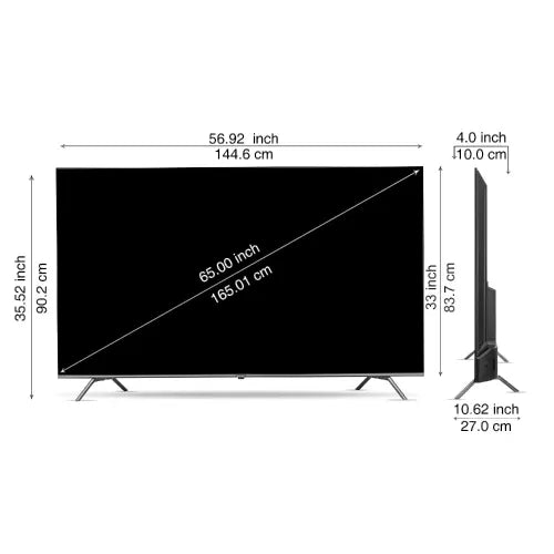 Sansui 165 cm (65 inches) 4K Ultra HD Smart QLED Google TV JSW65GSQLED (Black)