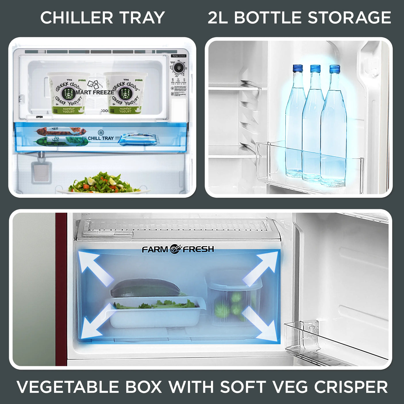 Midea 215L Direct Cool Refrigerator (2 Star, Wine Flower, Handle)