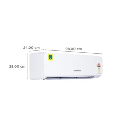 O General 2 Ton 5 Star Inverter Split AC | Copper Condenser | PM 2.5 Filter | Ambient Cooling | R32 Refrigerant (ASGG24CGAA-B, White, 2025 Model)