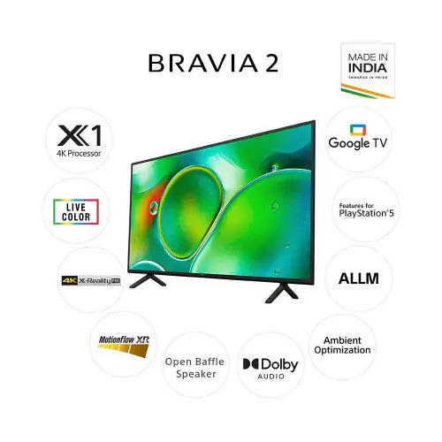 Sony BRAVIA 2 Series 108 cm (43 inches) 4K Ultra HD Smart LED Google TV K-43S25 (Black)