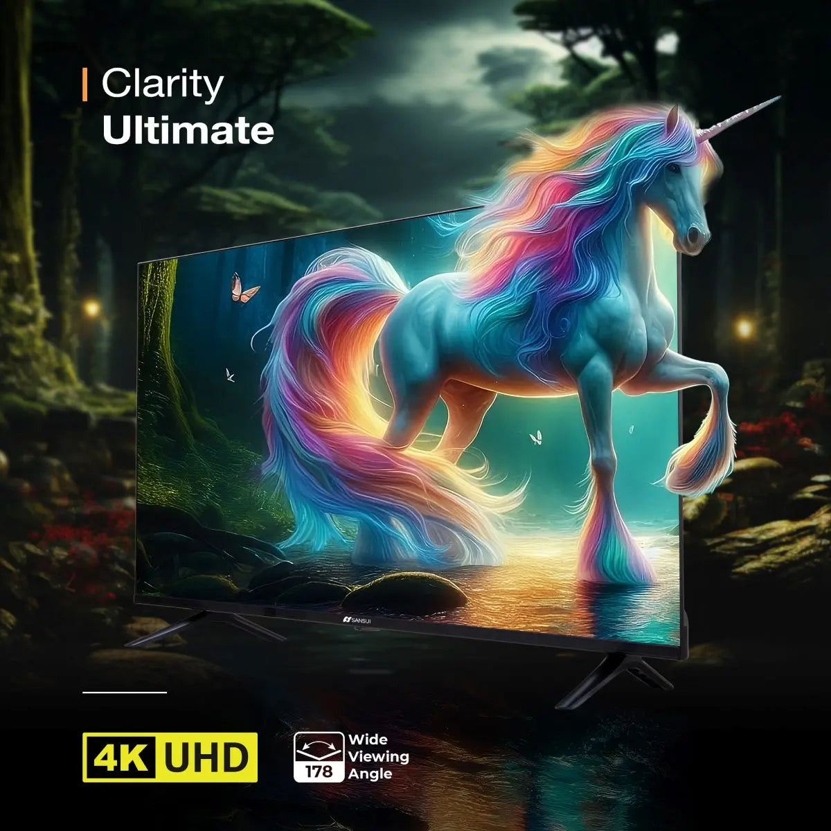 Sansui 109 cm (43 inch) Ultra HD (4K) LED Smart Google TV 2024 Edition with Zen Panel Dolby Audio & Filmmaker mode (JSW43GSUHD)