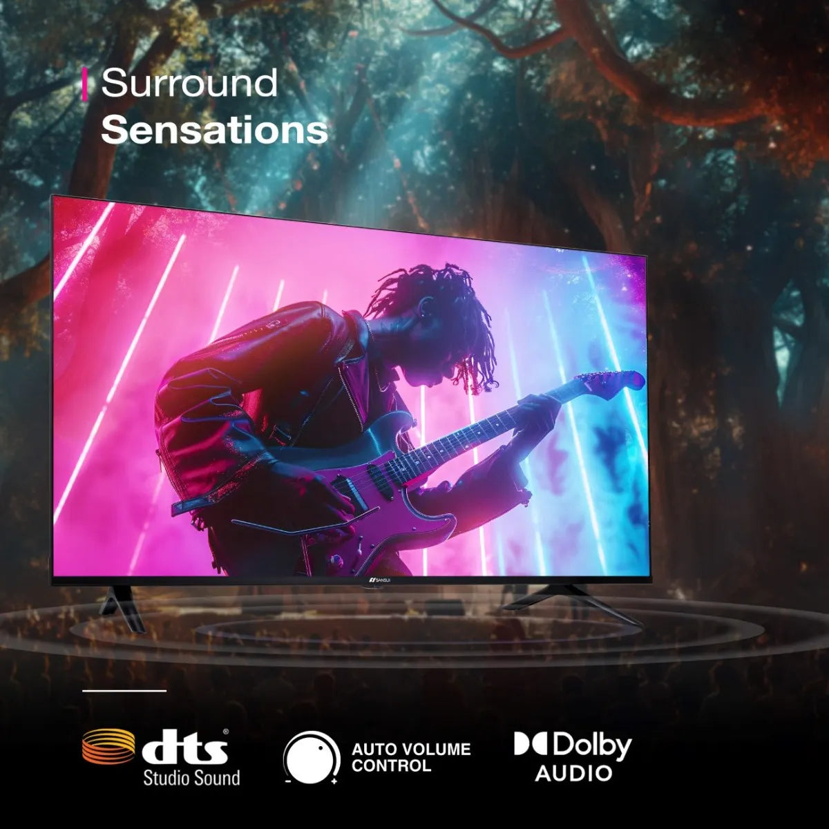 Sansui 109 cm (43 inch) Ultra HD (4K) LED Smart Google TV 2024 Edition with Zen Panel Dolby Audio & Filmmaker mode (JSW43GSUHD)