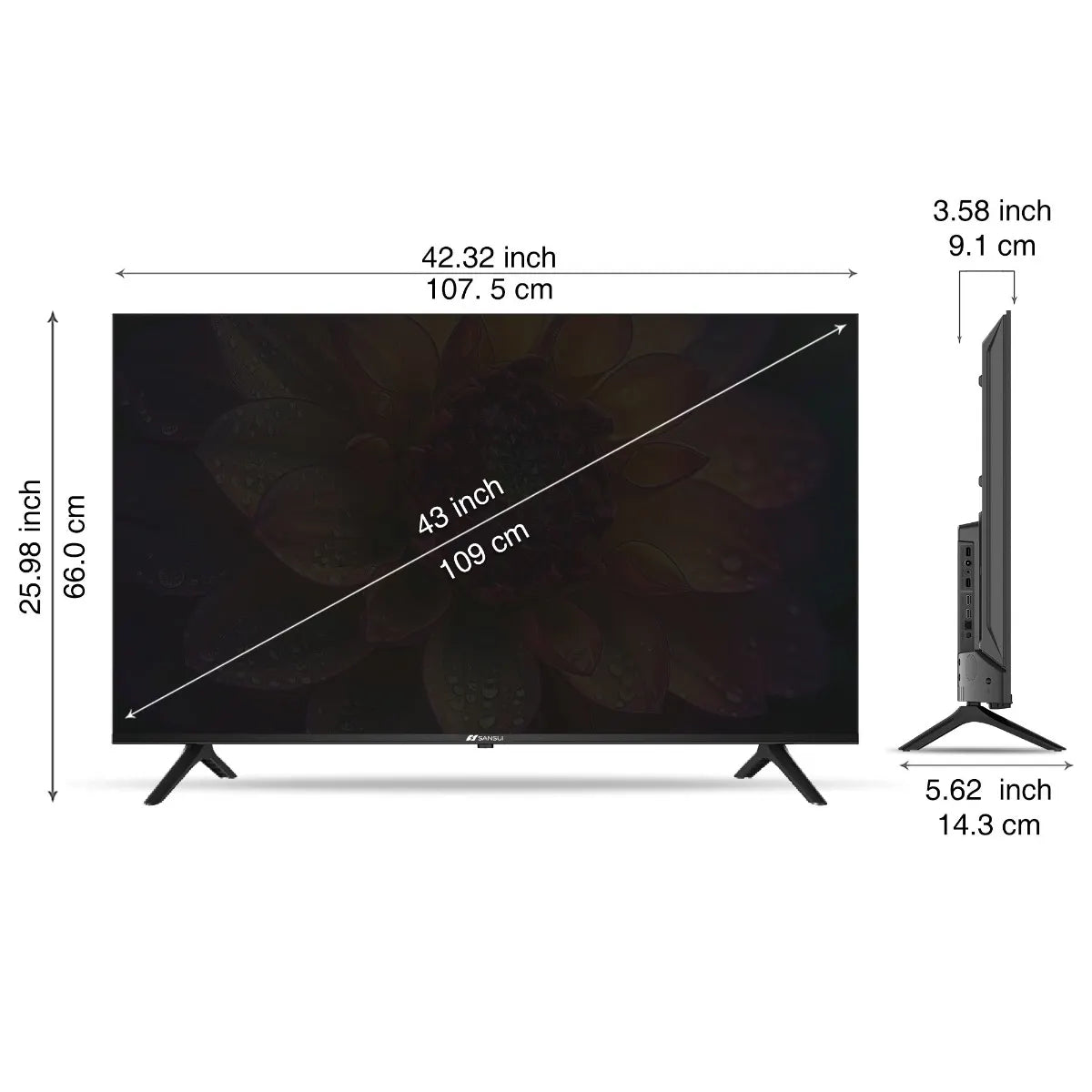 Sansui 109 cm (43 inch) Ultra HD (4K) LED Smart Google TV 2024 Edition with Zen Panel Dolby Audio & Filmmaker mode (JSW43GSUHD)