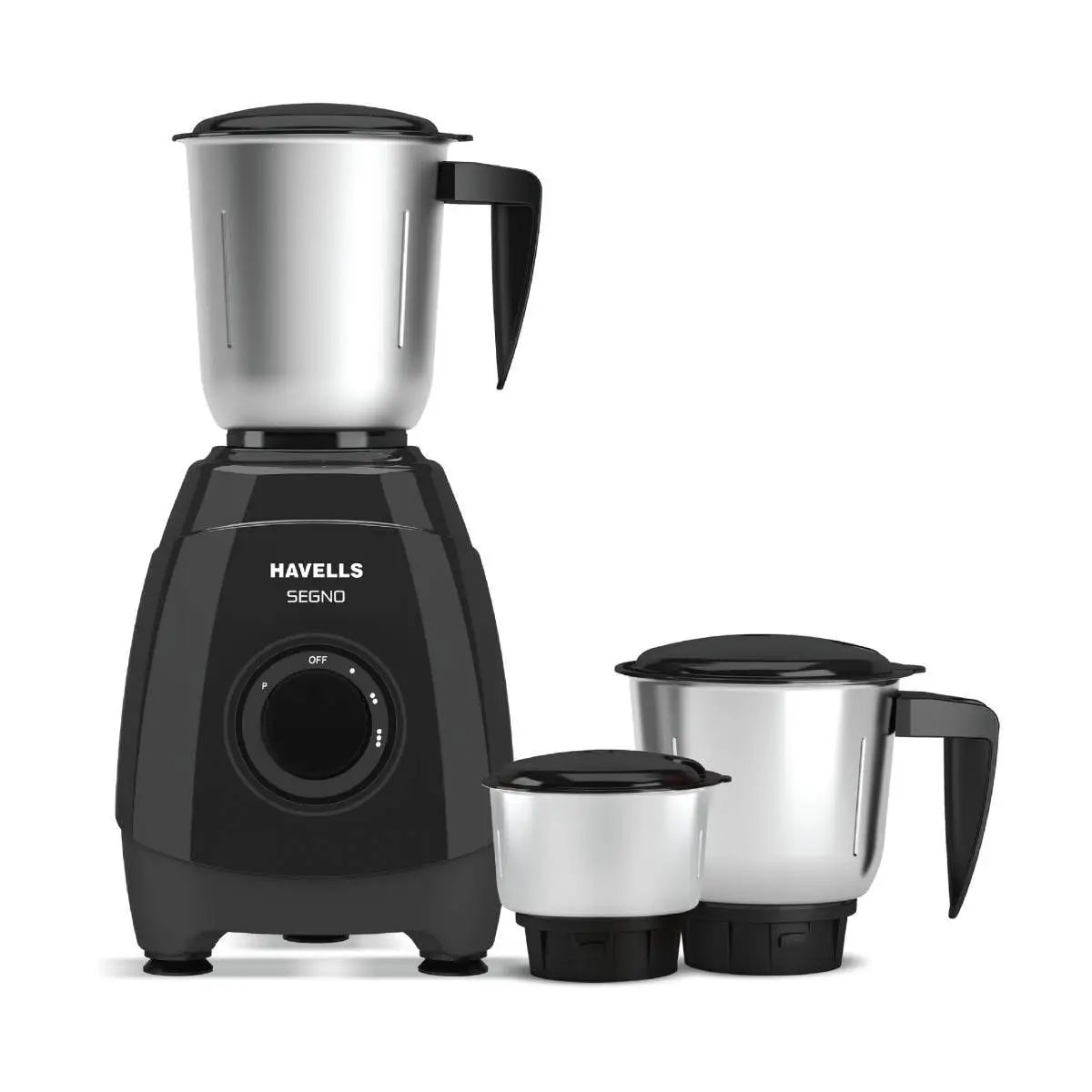 HAVELLS Segno Plus 550 Watt 3 Jars Juicer Mixer Grinder (21000 RPM, Heavy Duty Motor, Black)