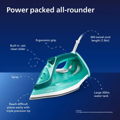 PHILIPS DST3030/70 2400 W Steam Iron  (Green)
