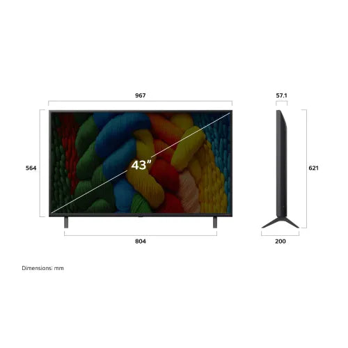 LG Nano Cell AI (NANO83) 108cm (43 Inch) 4K Ultra HD Smart TV , 43NANO83A6A (2025)