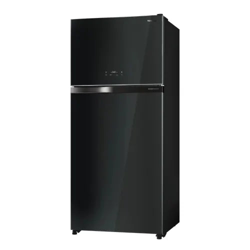 Toshiba 608 Litres 1 Star Double Door Frost Free Origin Inverter Refrigerator | Automatic Ice Maker | Ultrafresh Zone | Pure Bio Deodorizer | Touch Control Panel (GR-RT835WE-PGI(22), Black Glass)