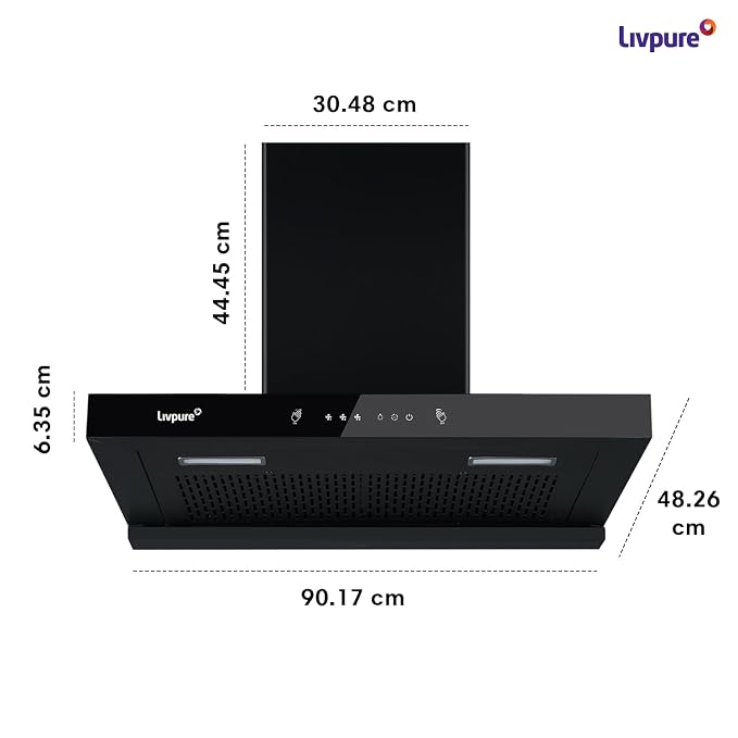 Livpure Ether 60cm T-Shape Kitchen Chimney: Filterless, Thermal Auto-Clean, Strong Suction
